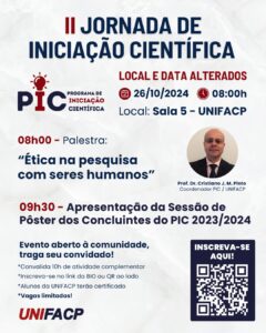 II Jornada de Iniciação Científica: Alteração de Data e Local